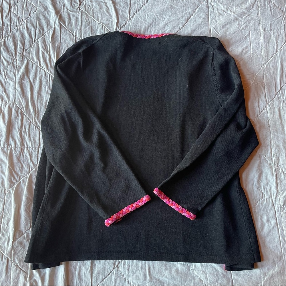 Marisa Cristina Woman's Cardigan With Pink Rope Trim Size Small - Picture 4 of 4